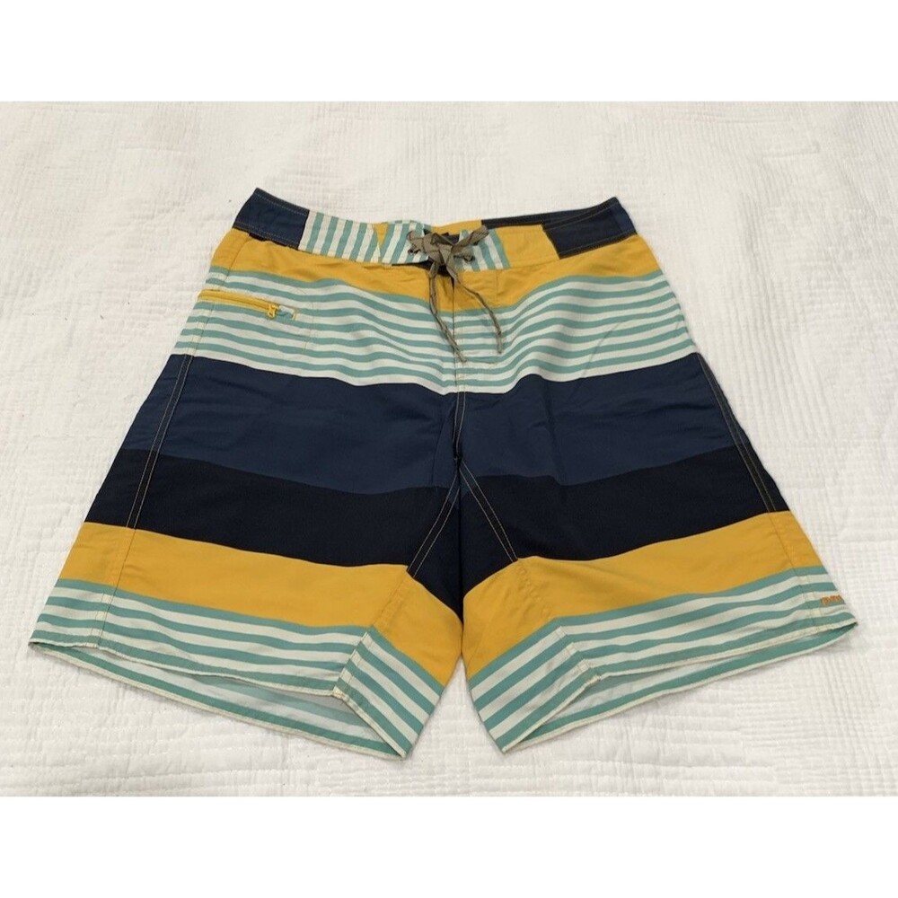 Patagonia Wavefarer Mens 32 Beach Color Block Swim Logo Trunks Board Shorts